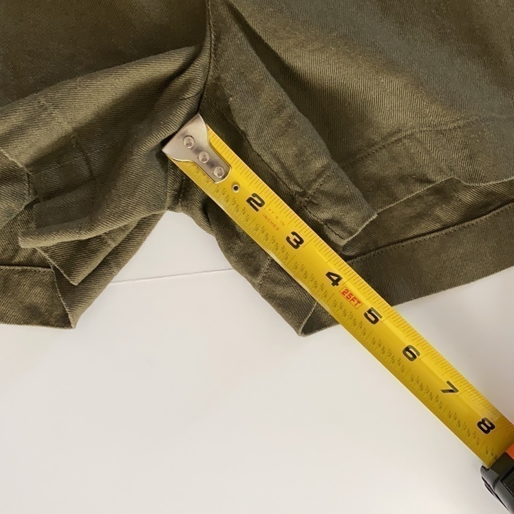 Ralph Lauren Army Green Linen Blend Shorts Romper Size 12 Petite - Picture 10 of 12